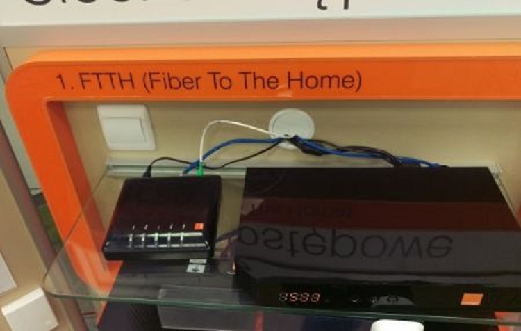 Przykład podłączenia technologii światłowód Orange FTTH