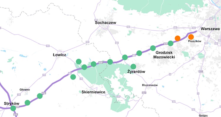 Warszawa - Stryków autostrada A2
