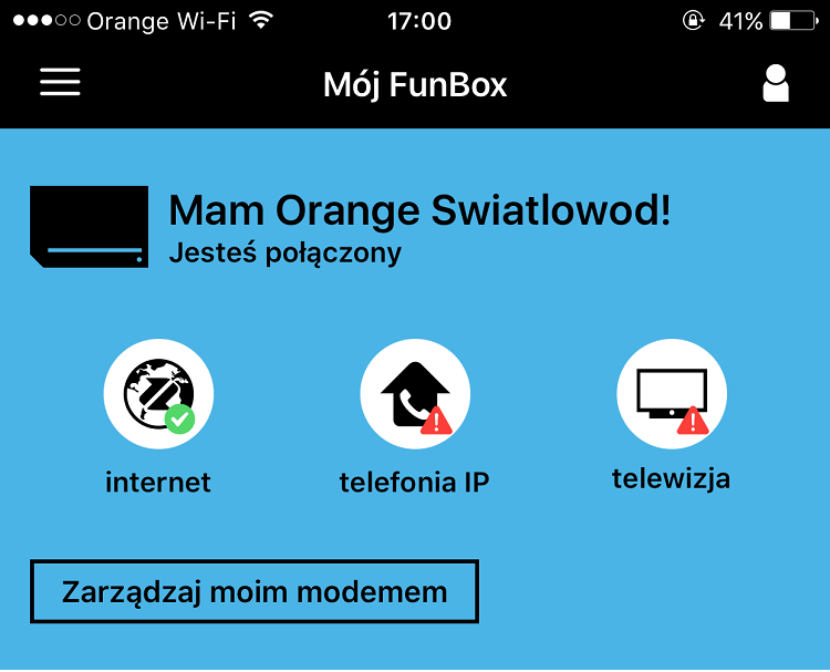 Aplikacja Mój Funbox służy do konfiguracji domowego WiFi.