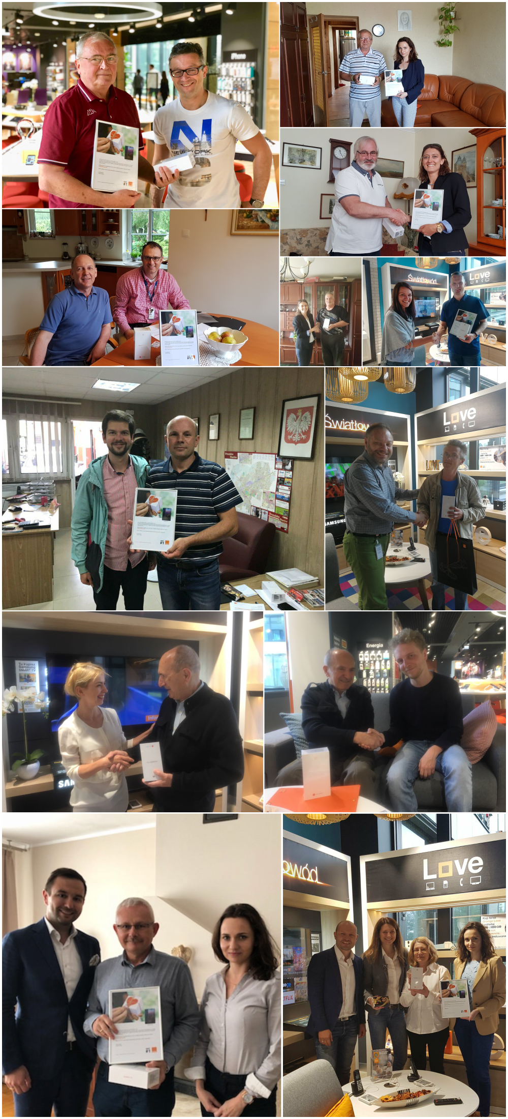 Kolaz zdjęc klientow, ktorzy otrzymali telefony na 20 lat idea/orange