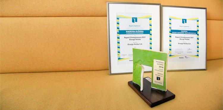 Raport Zintegrowany Orange Polska 2017 – nagrodzony