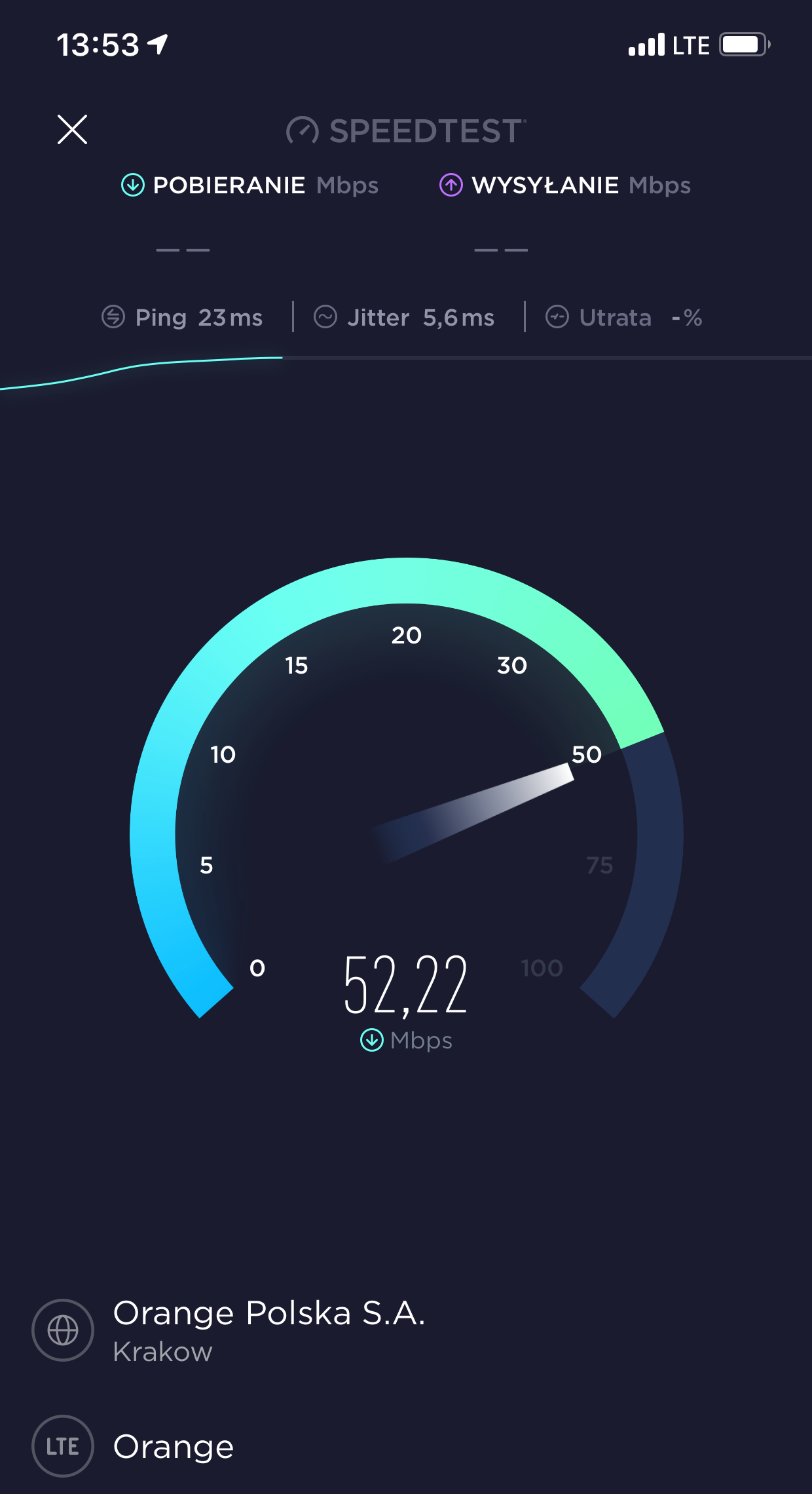 Speedtest - Orange w Tatrach