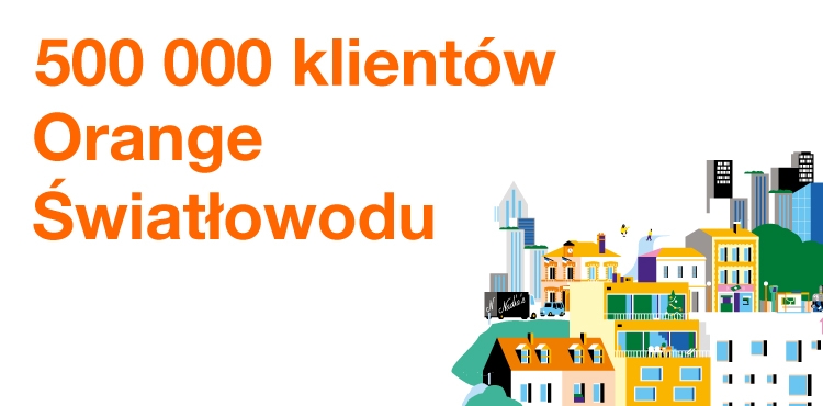 Infografika dotycząca 500 tys. klientów światłowodu