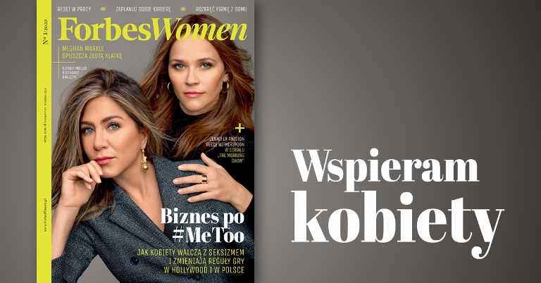Okładka numery Forbs Women 1/2020 z hasłem - wspieramy kobiety