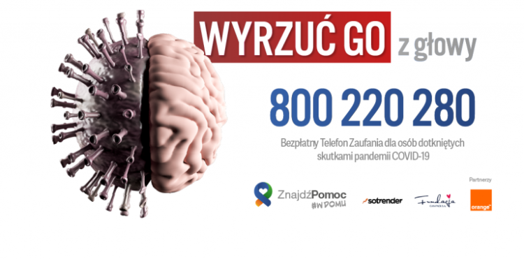 0 800 220 280 – telefon zaufania dla osób dotkniętych skutkami pandemii COVID-19