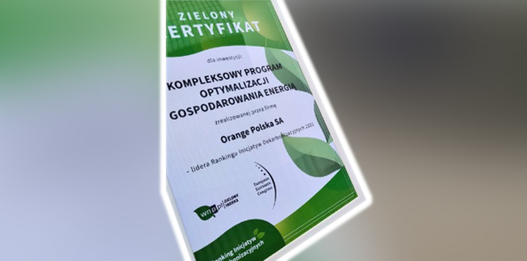 Oszczędzamy energię i redukujemy emisje w Orange